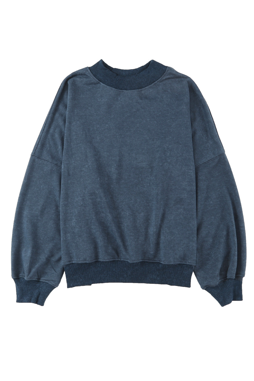 Brown Plain Drop Shoulder Crew Neck Pullover Sweatshirt