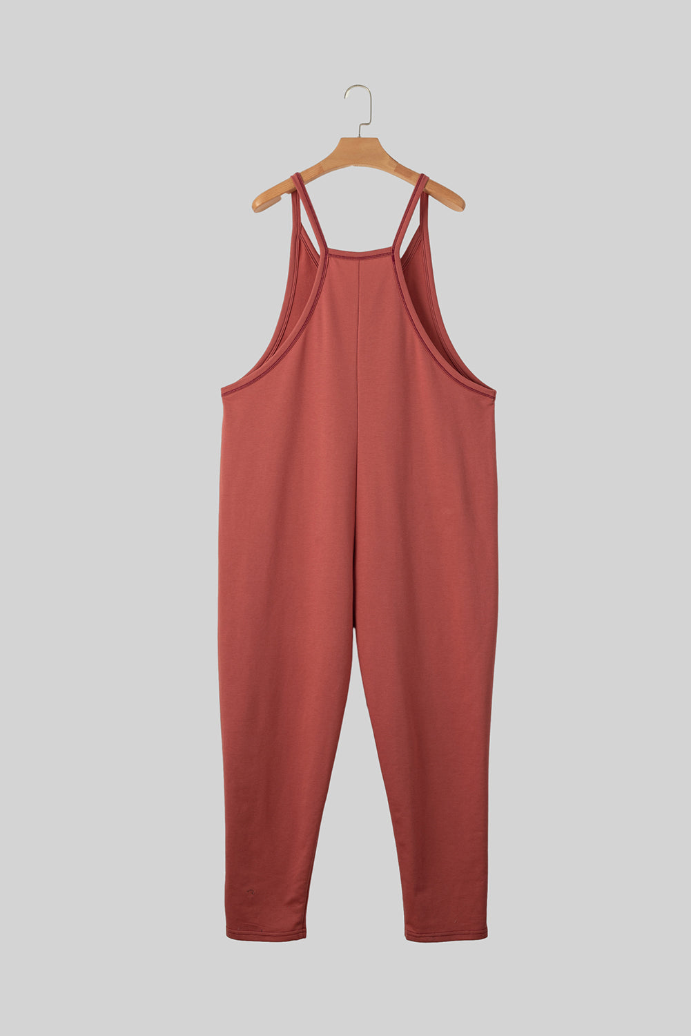 Apricot Solid Color Loose Fit Harem Jumpsuit