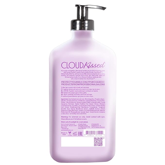 Devoted Creations Cloud Kissed Skin Moisturizer - Antioxidant & Hydrating Lotion for All Skin Types, 18.25 Fl Oz