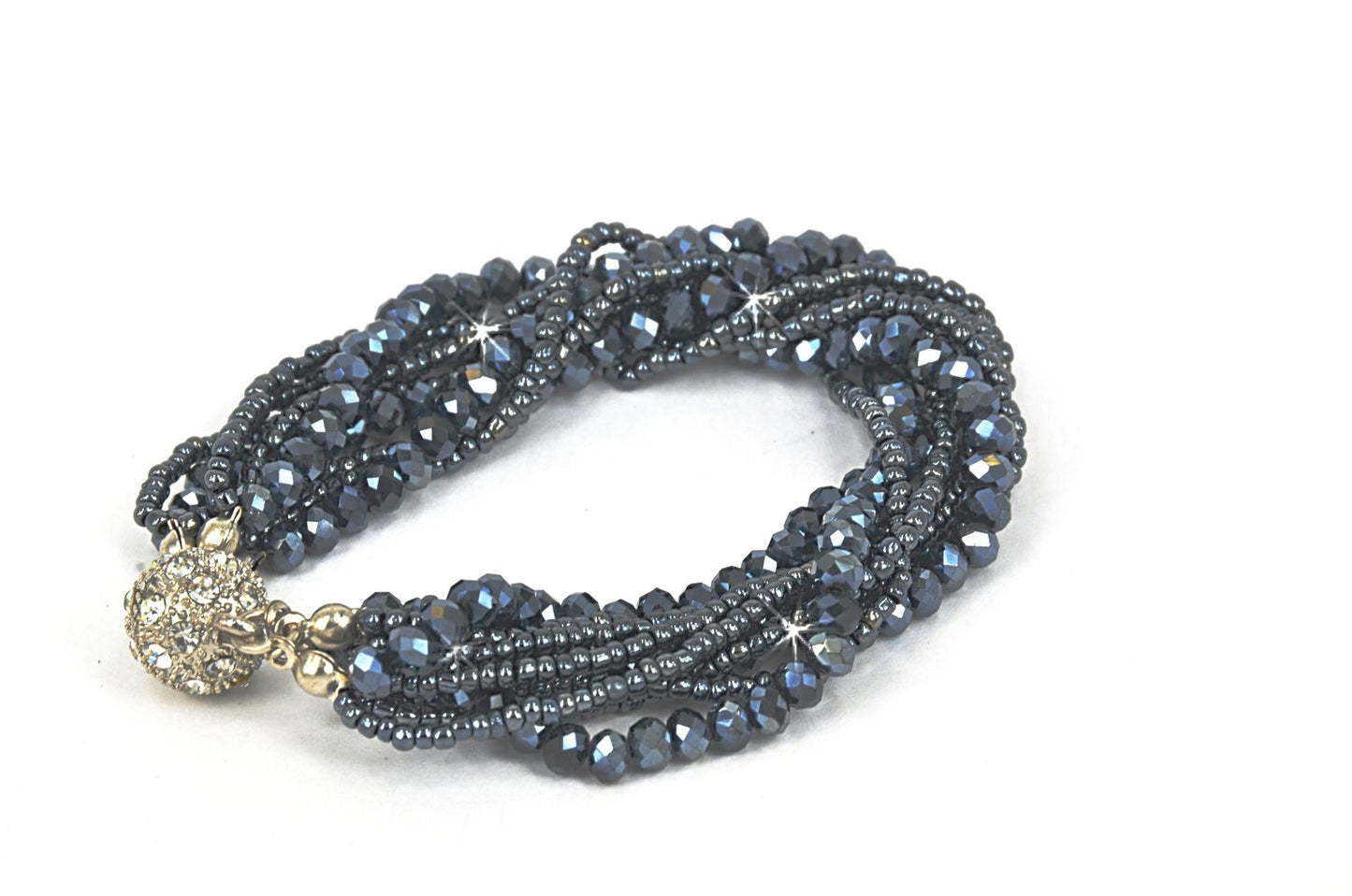 Jacqueline Kent Bracelet Crystal Magnet Navy Blue