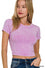 RIBBED SHORT SLEEVE CROPPED TOP