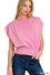 WASHED BOAT NECK BOTTOM BANDED DOLMAN SLEEVE TOP