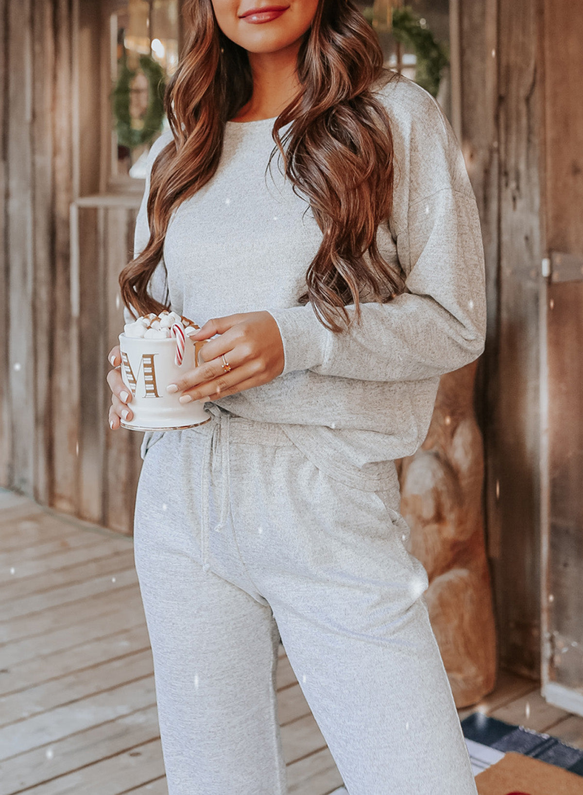 Beau Blue Long Sleeve Pullover & Jogger Pants Loungewear Set