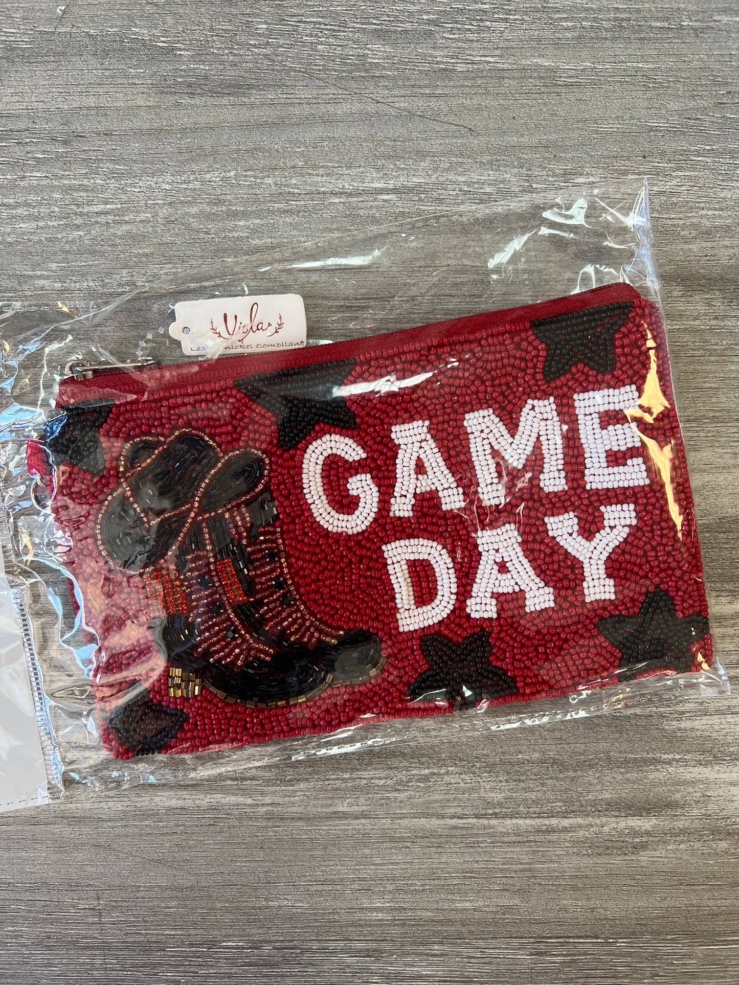 Western Game Day Beaded Wristlet