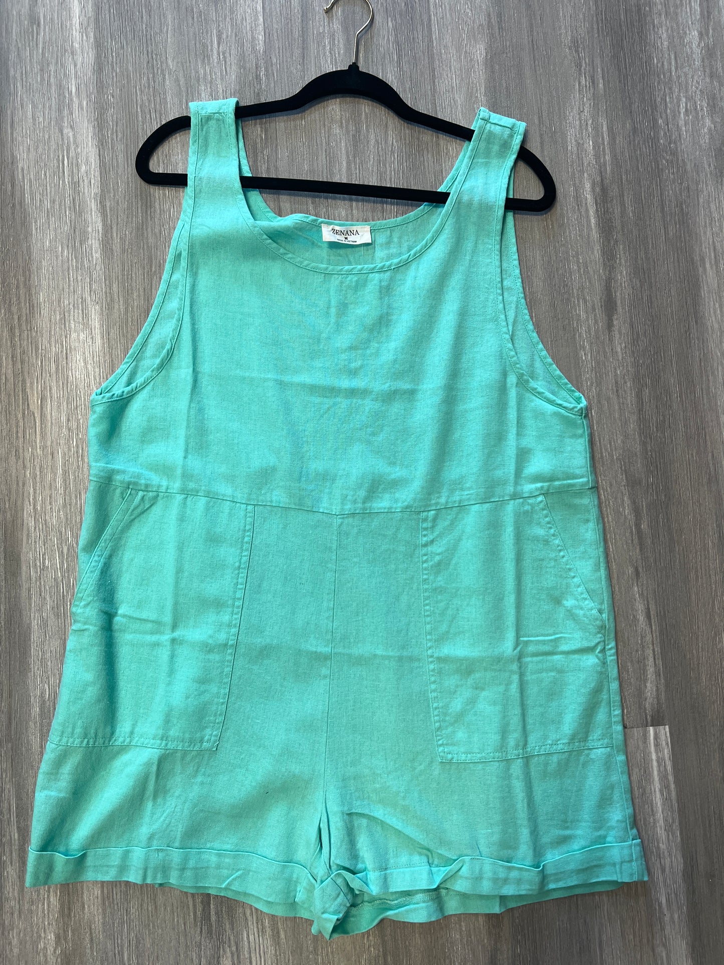 LINEN ROMPER WITH POCKETS