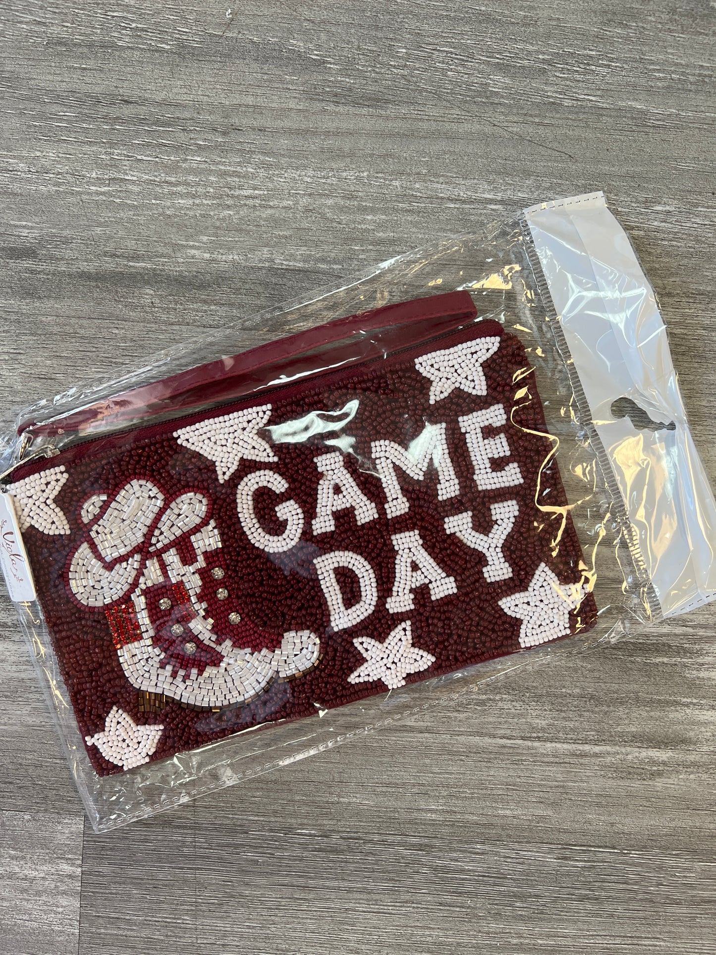 Western Game Day Beaded Wristlet