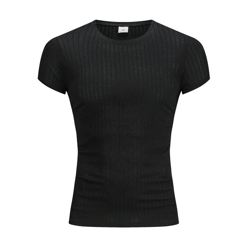 Slim Sports Striped Fashion Training Top