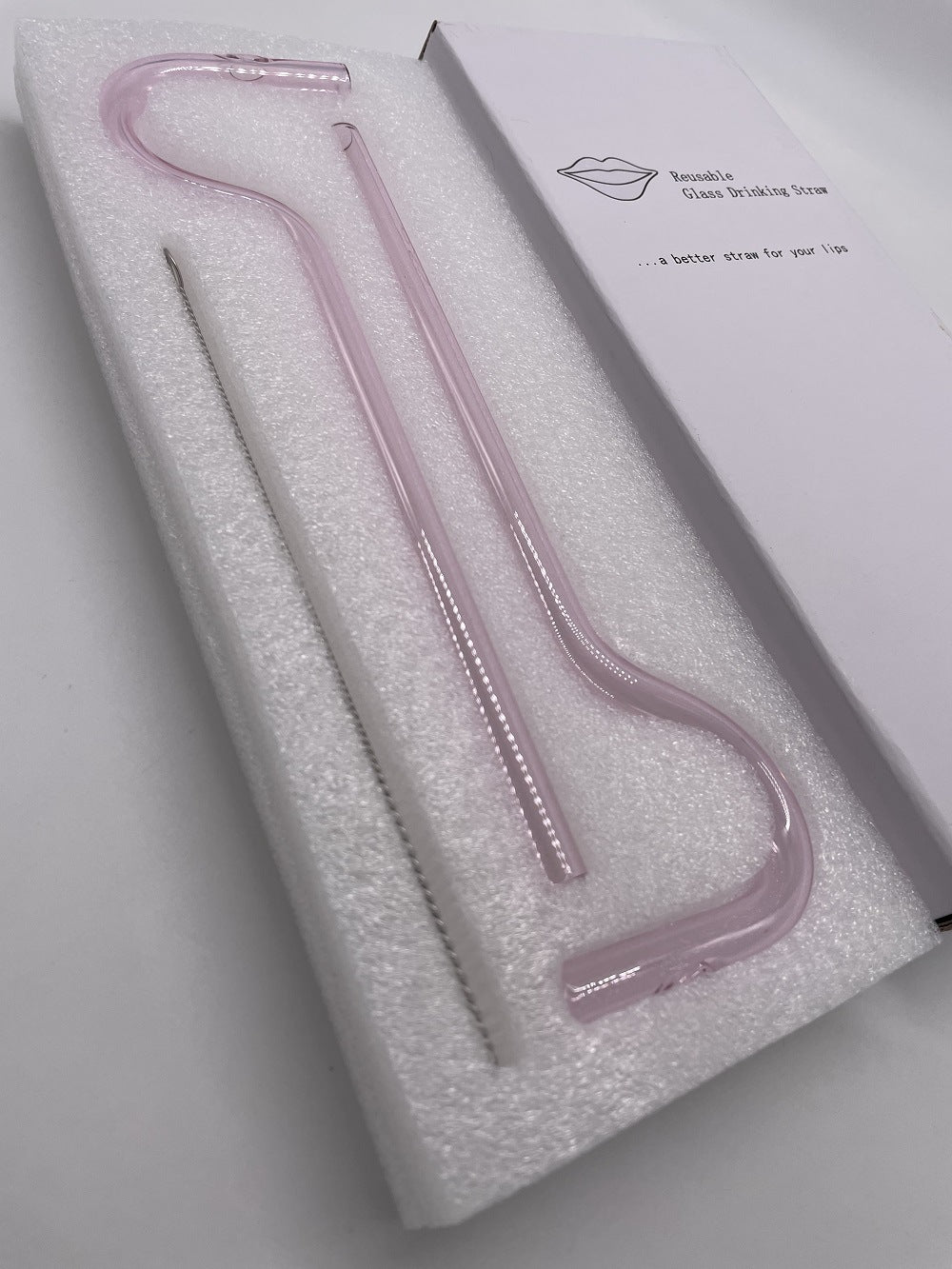 Anti-lip Wrinkle Glass Straw Attracts Lips Horizontally Three Pieces