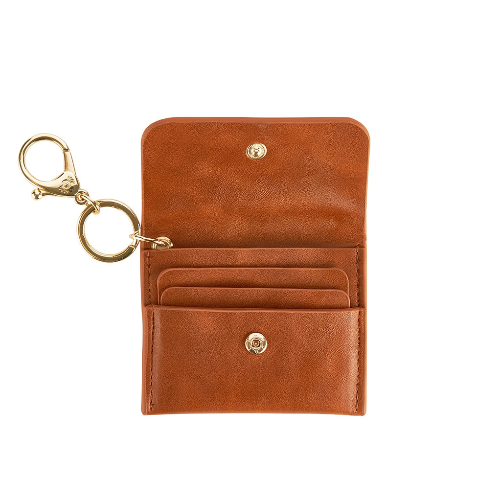 Cognac Itzy Mini Wallet™ Card Holder & Key Chain Charm