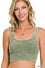 WASHED RIBBED SQUARE NECK CROPPED TANK TOP